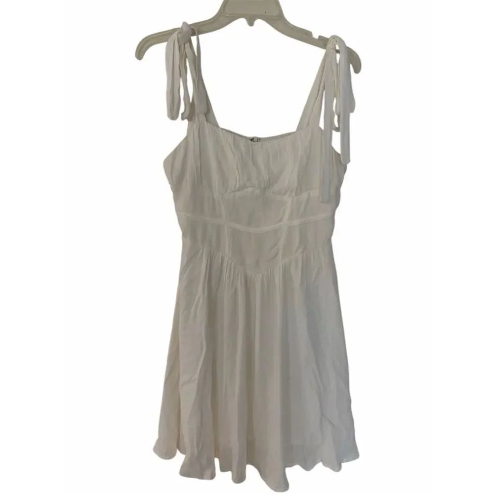 Shein Juniors Cream Tie-Shoulder Sundress